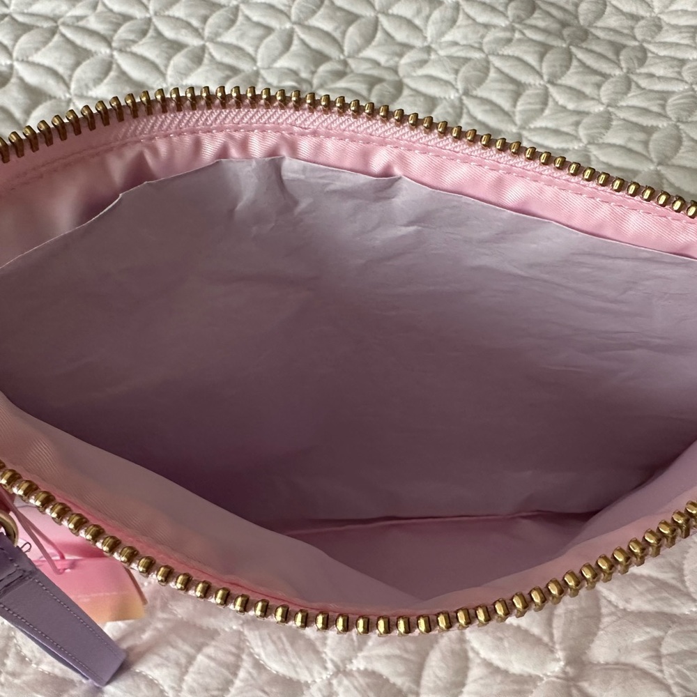 Stoney Clover Lane x Target Light Pink Rainbow Print Flat Pouch nwt